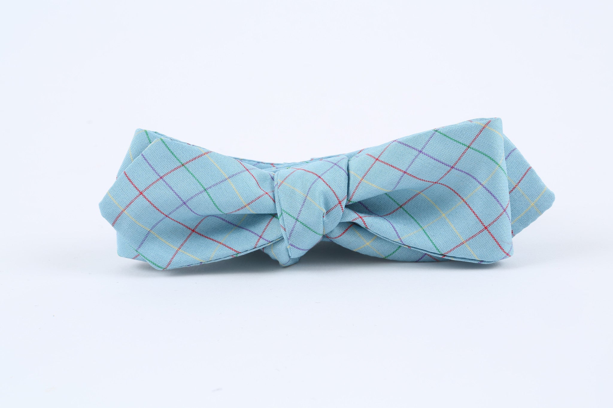 Baby Blue Check Bow Tie