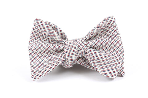 Red, White and Blue Silk Check Bow Tie