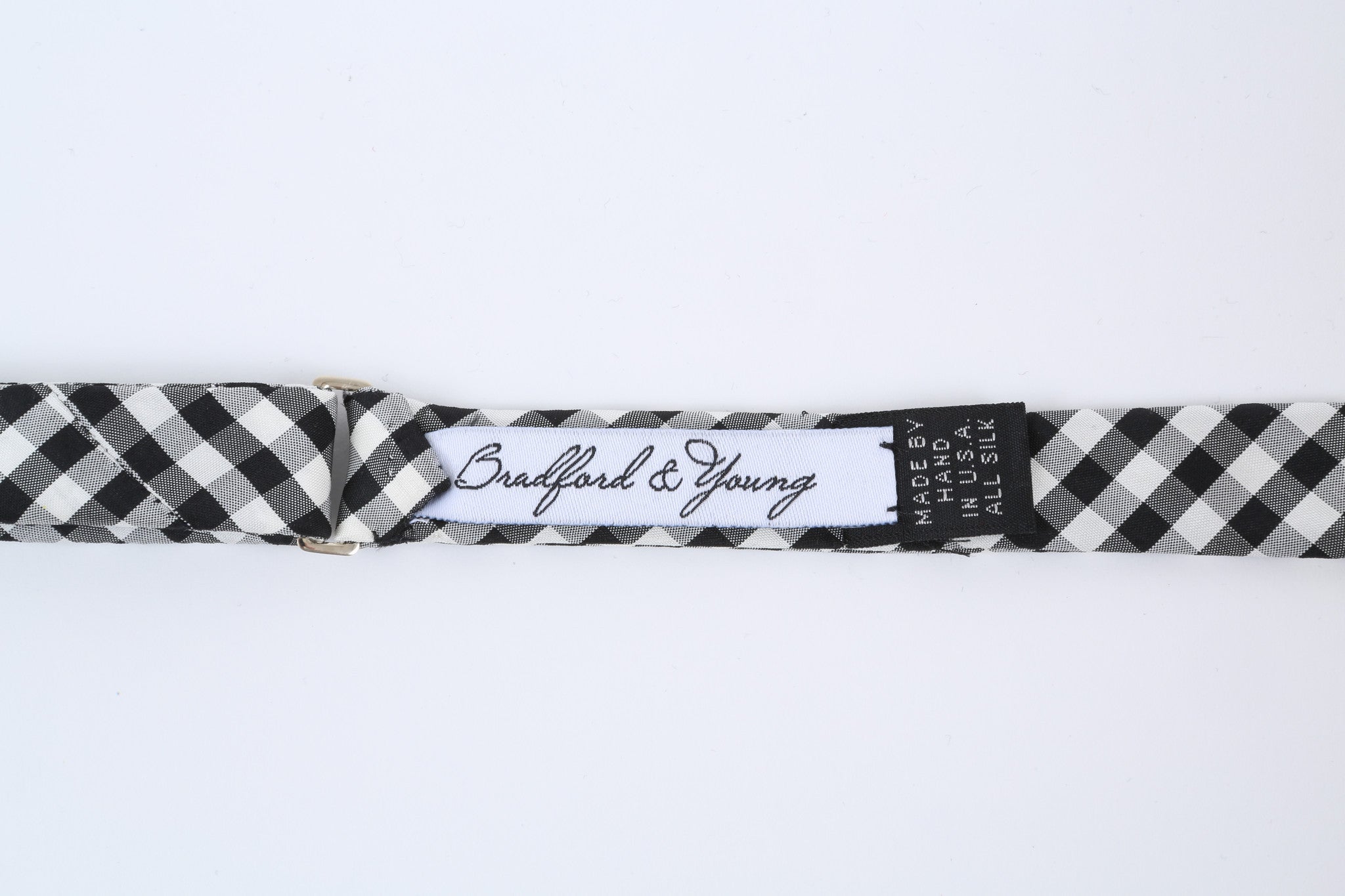Black,White Gingham Bow Tie