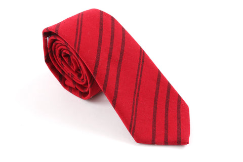 Red, Black Stripe Skinny Tie