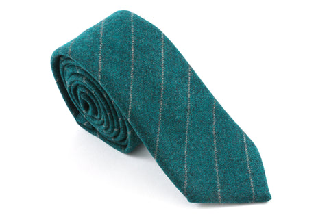 Green Chalk Stripe Skinny Tie