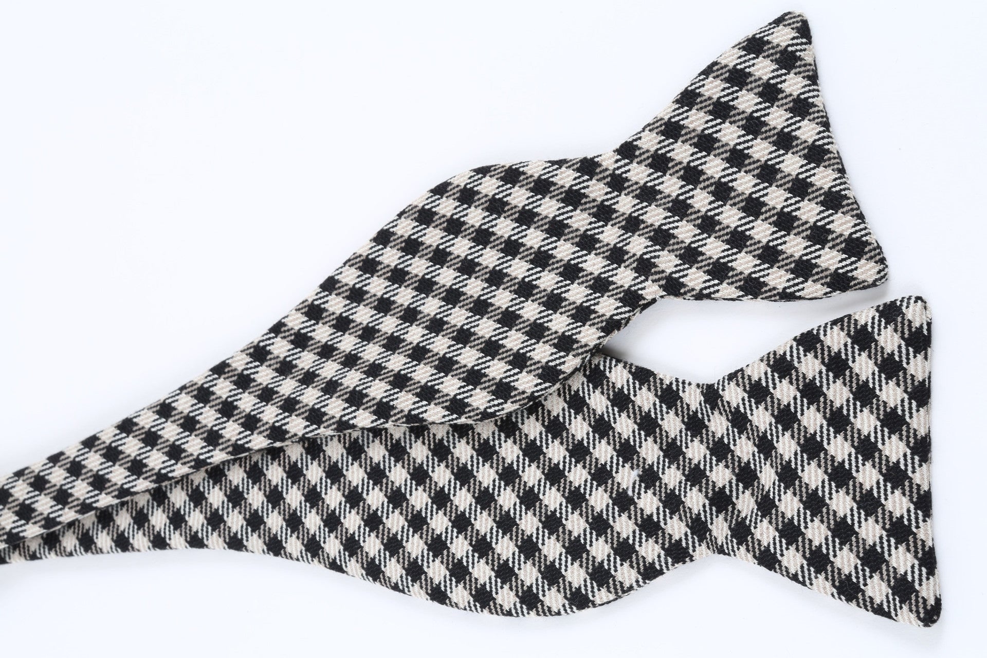 Black,Tan Check Bow Tie