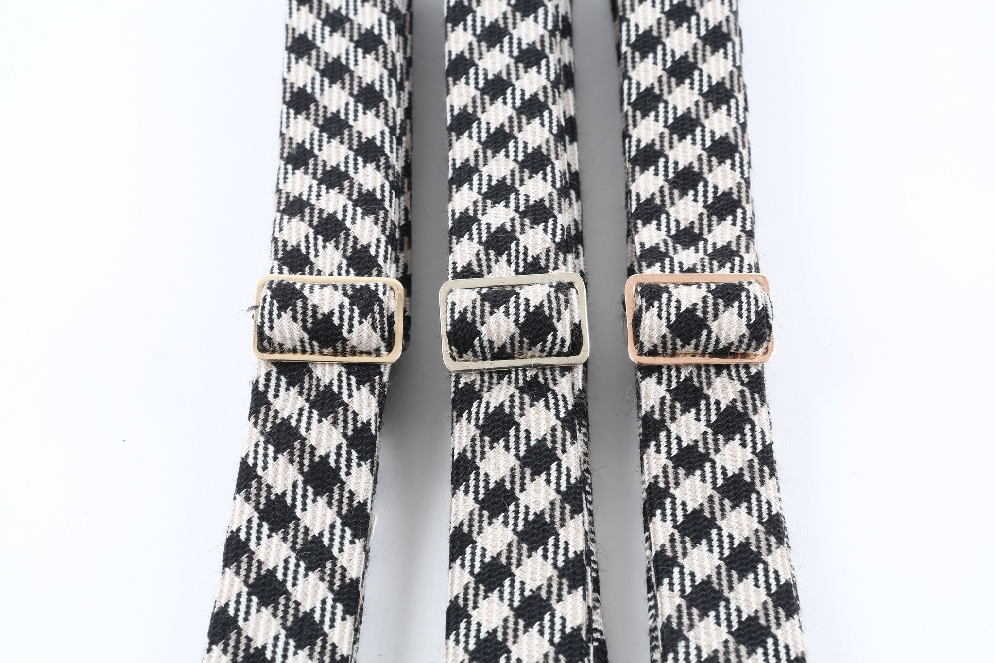 Black,Tan Check Bow Tie