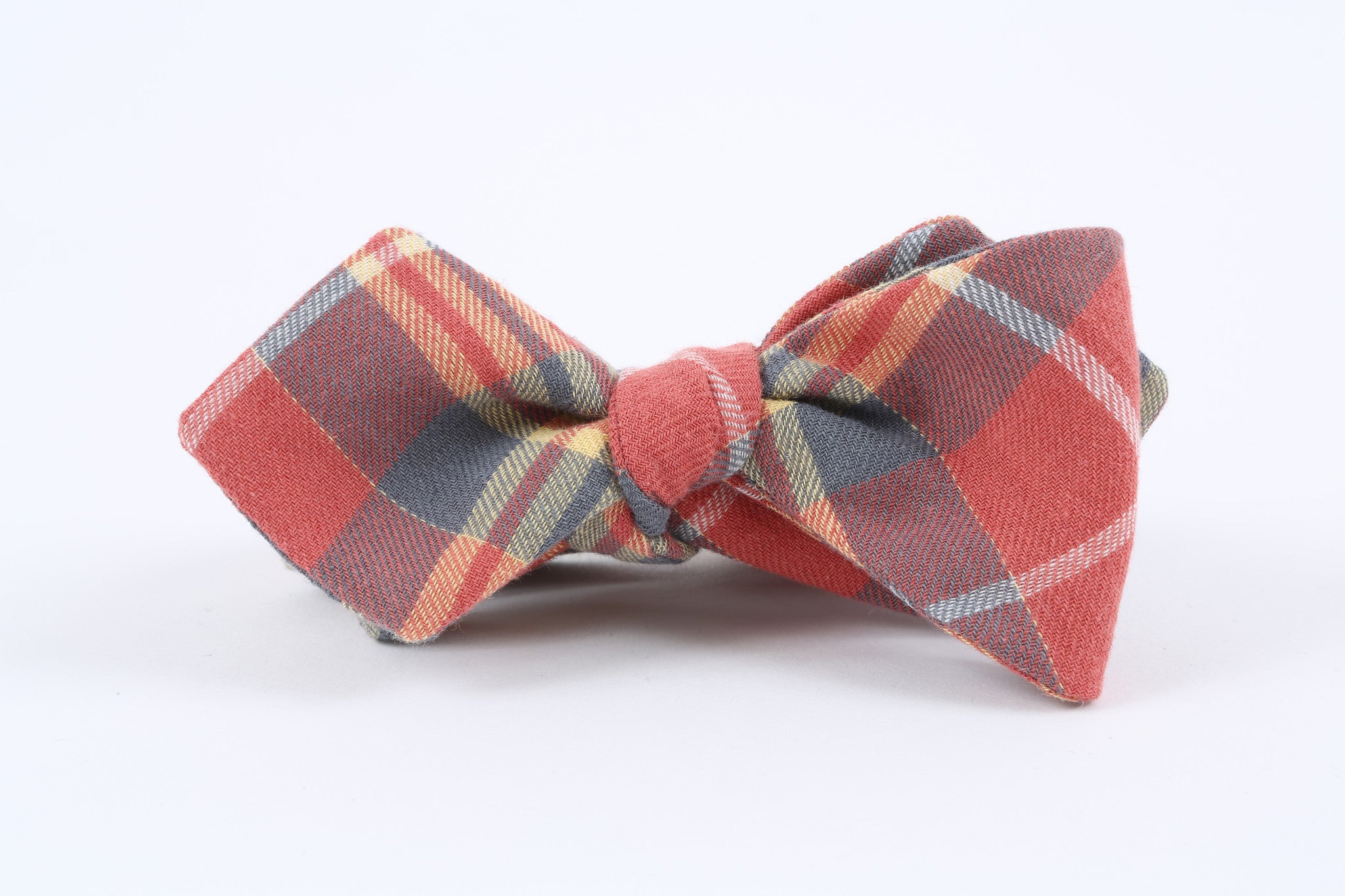 Orange Tartan Bow Tie