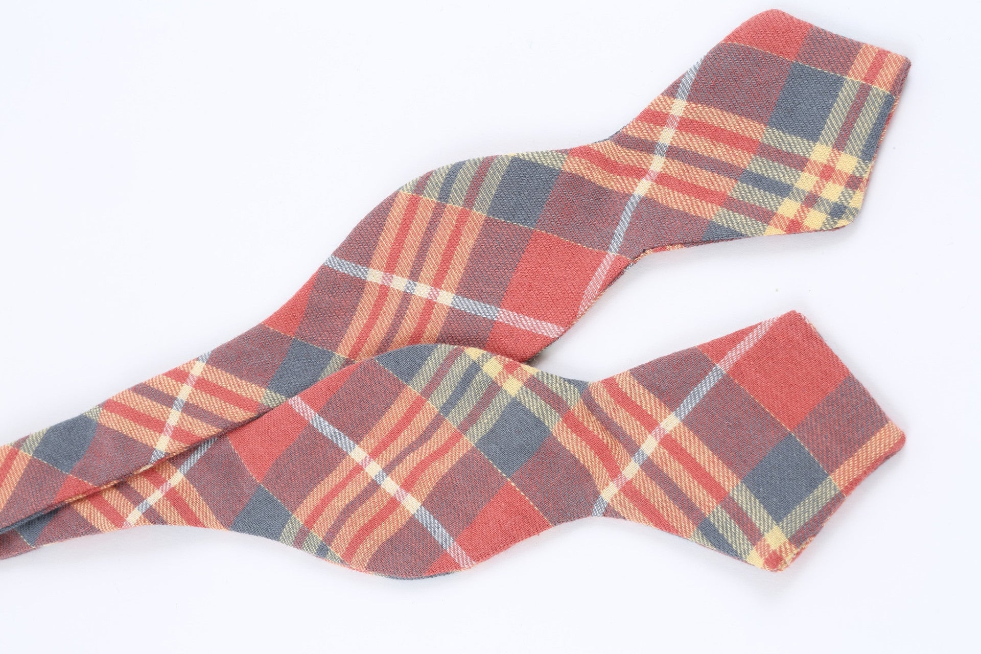 Orange Tartan Bow Tie