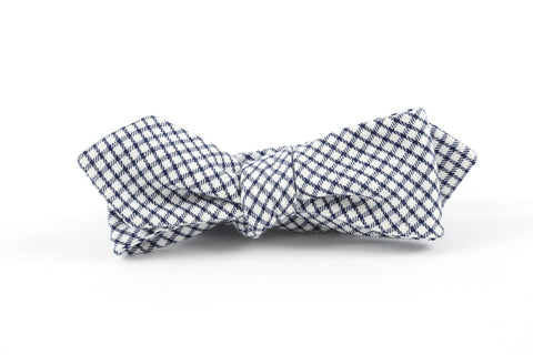Blue,White Check Bow Tie
