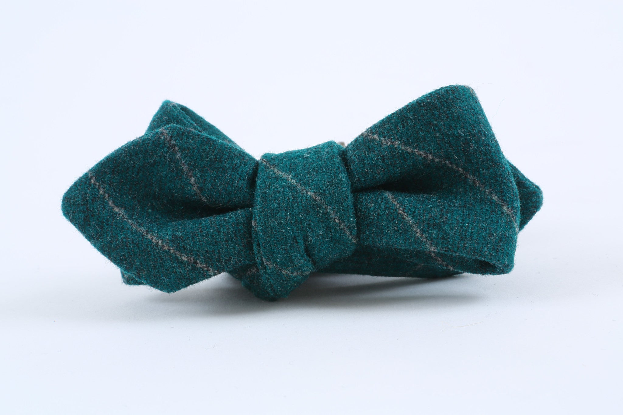 Green Chalk Stripe Bow Tie