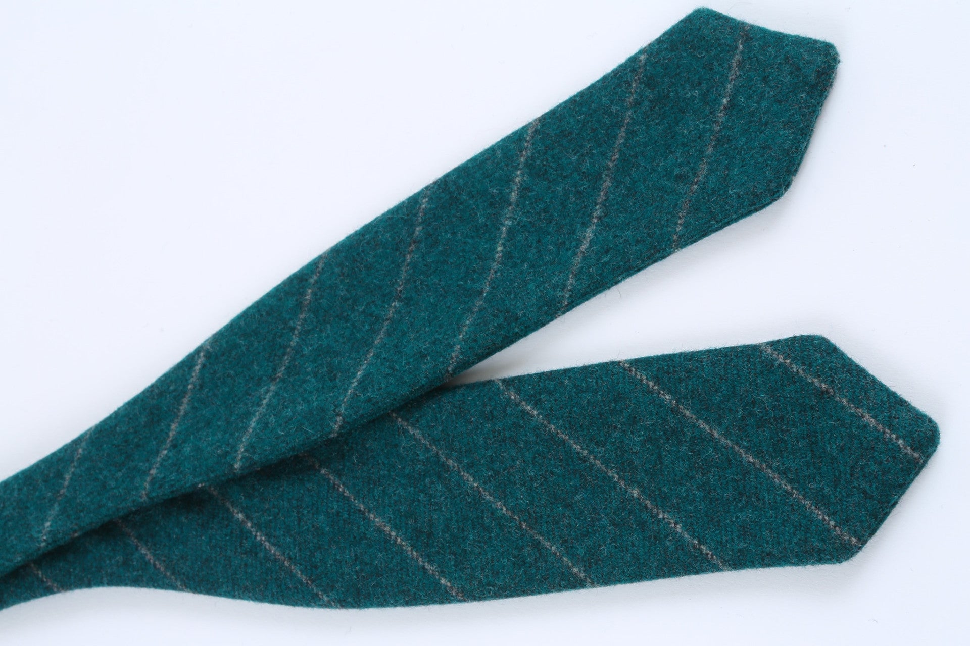 Green Chalk Stripe Bow Tie