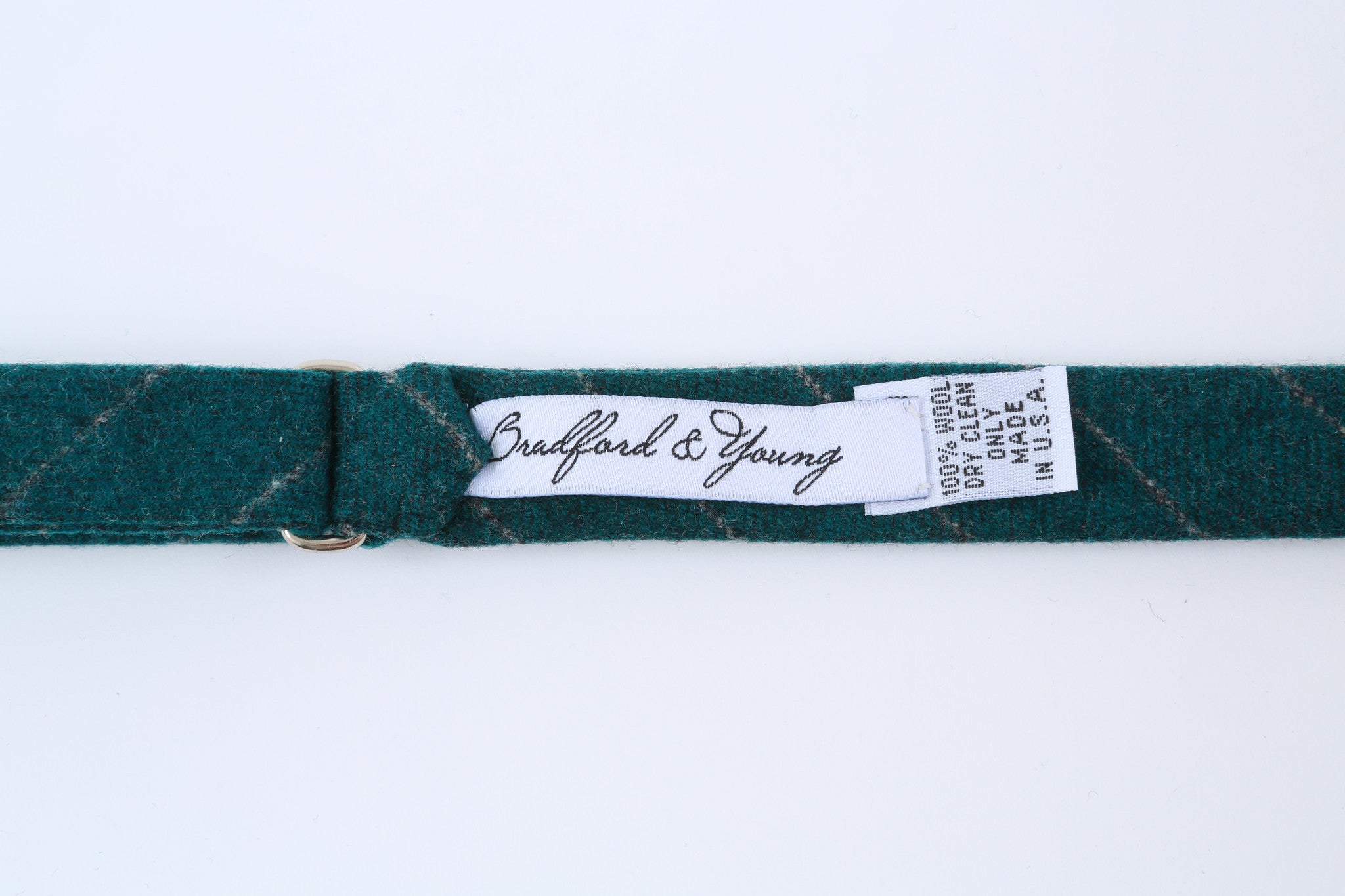Green Chalk Stripe Bow Tie