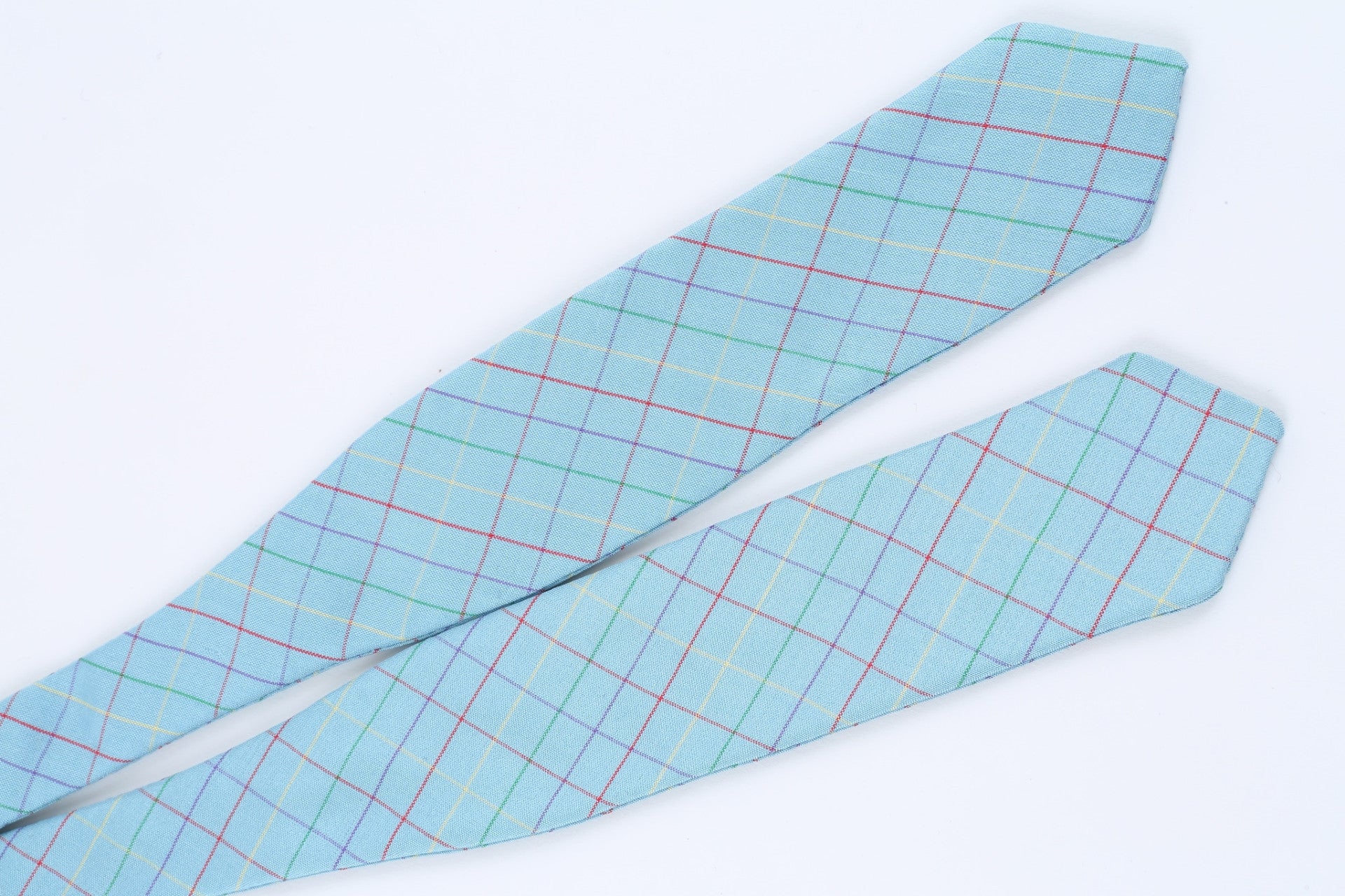 Baby Blue Check Bow Tie