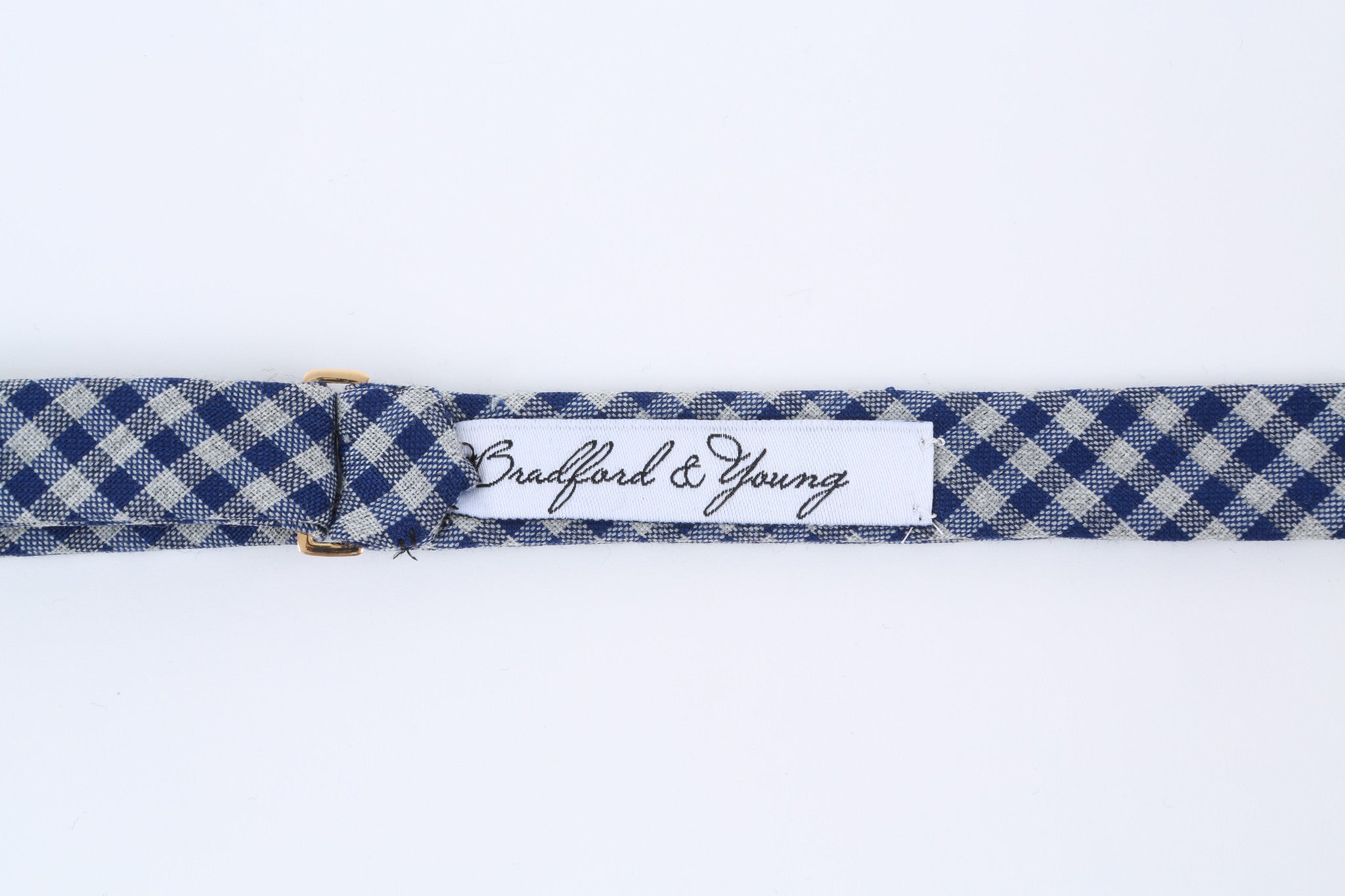 Blue,Grey Gingham Bow Tie