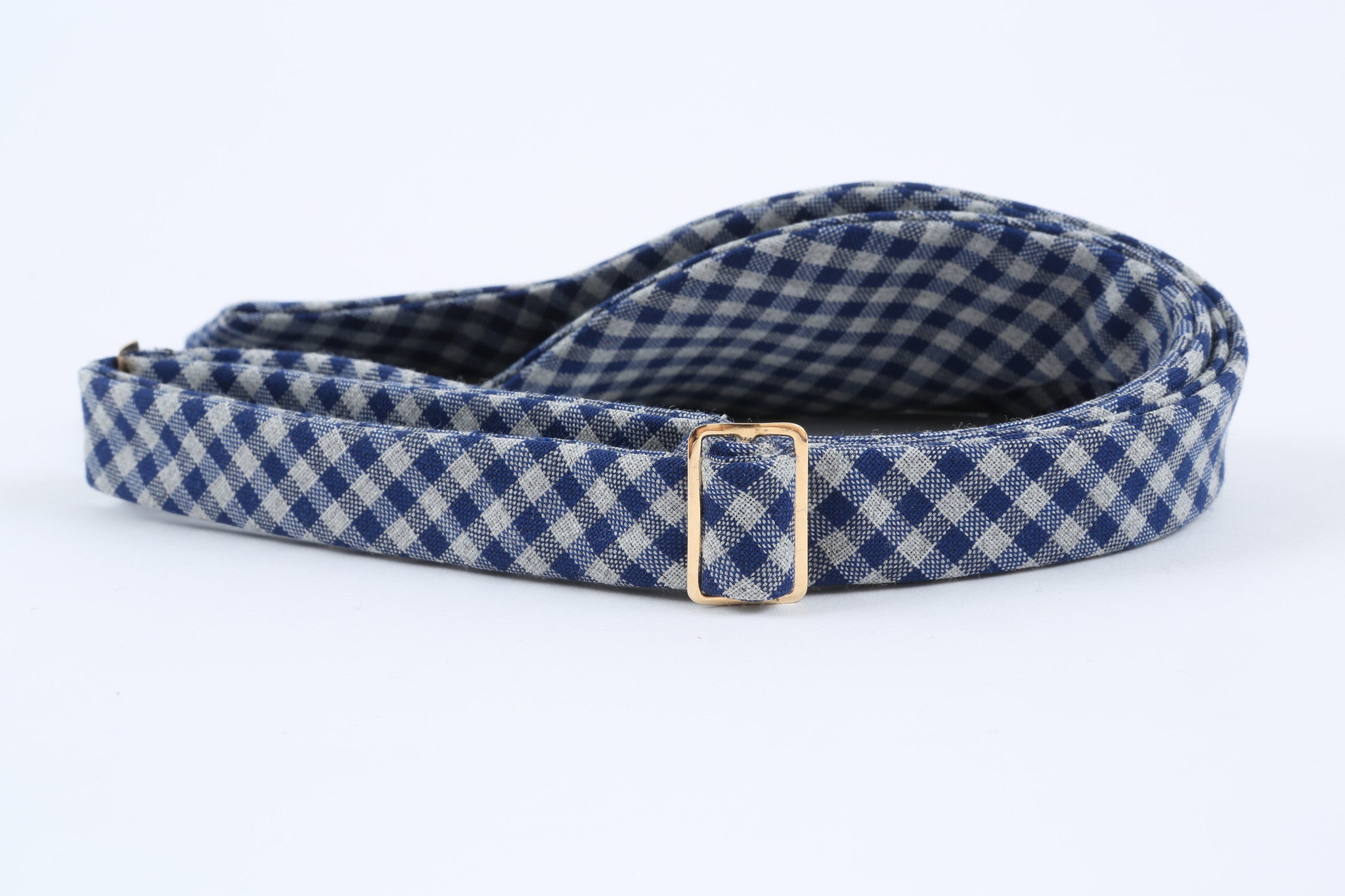 Blue,Grey Gingham Bow Tie