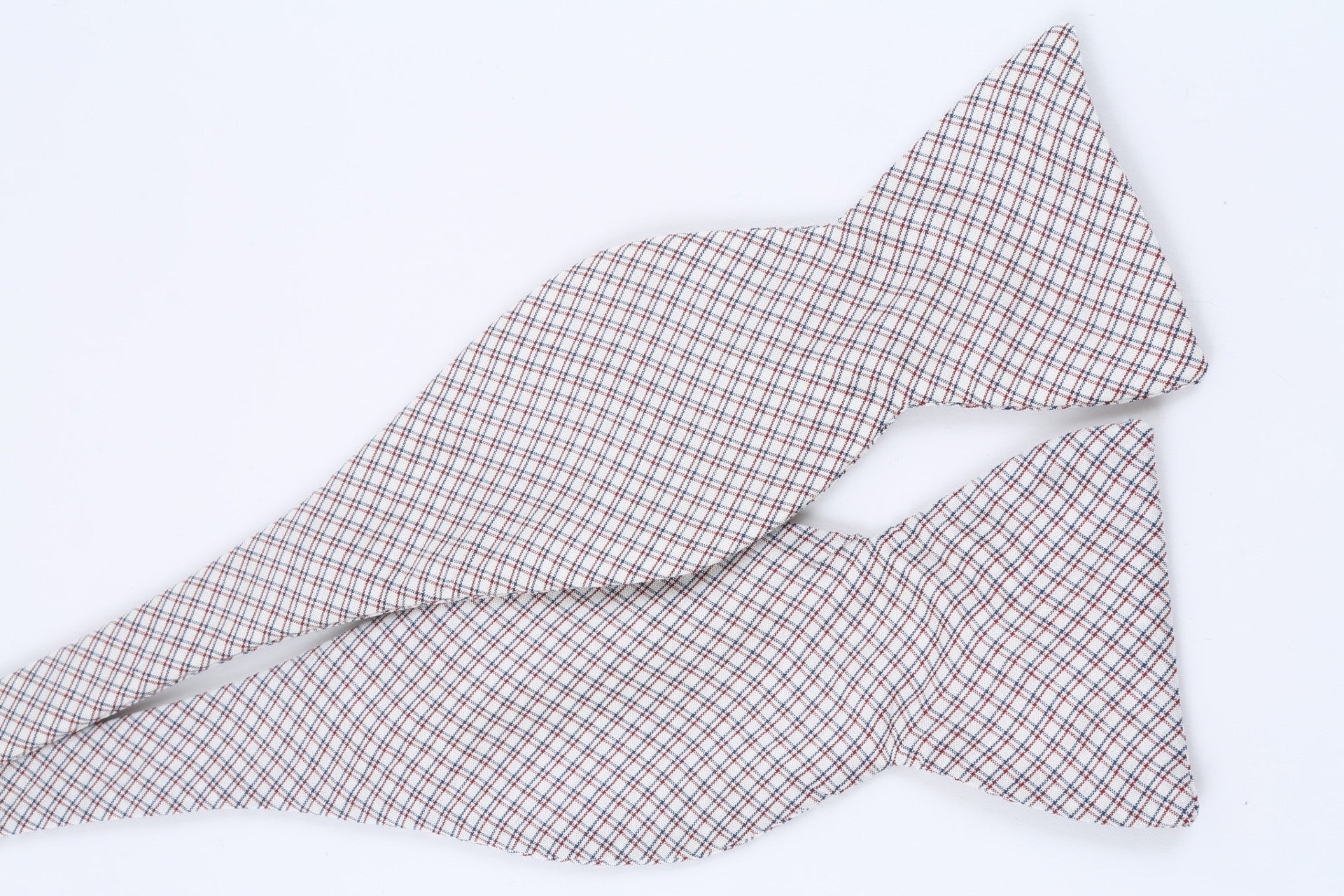 Red, White and Blue Silk Check Bow Tie