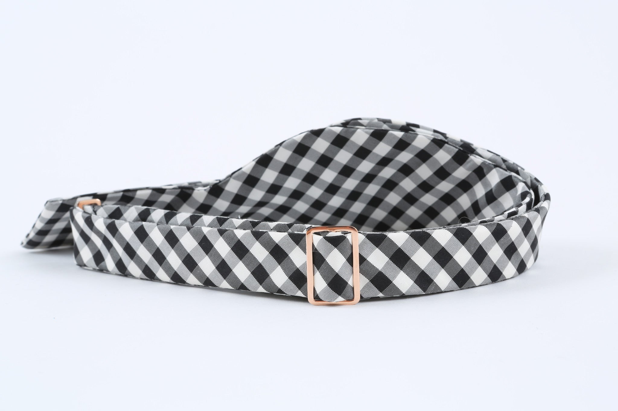 Black,White Gingham Bow Tie