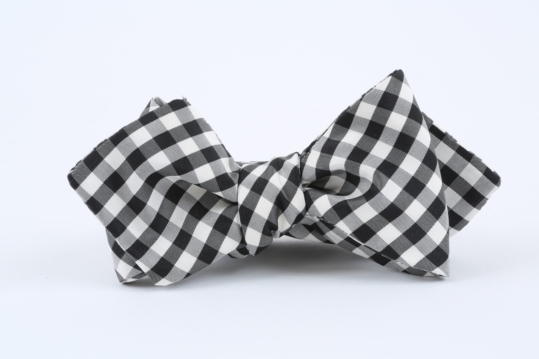 Black,White Gingham Bow Tie