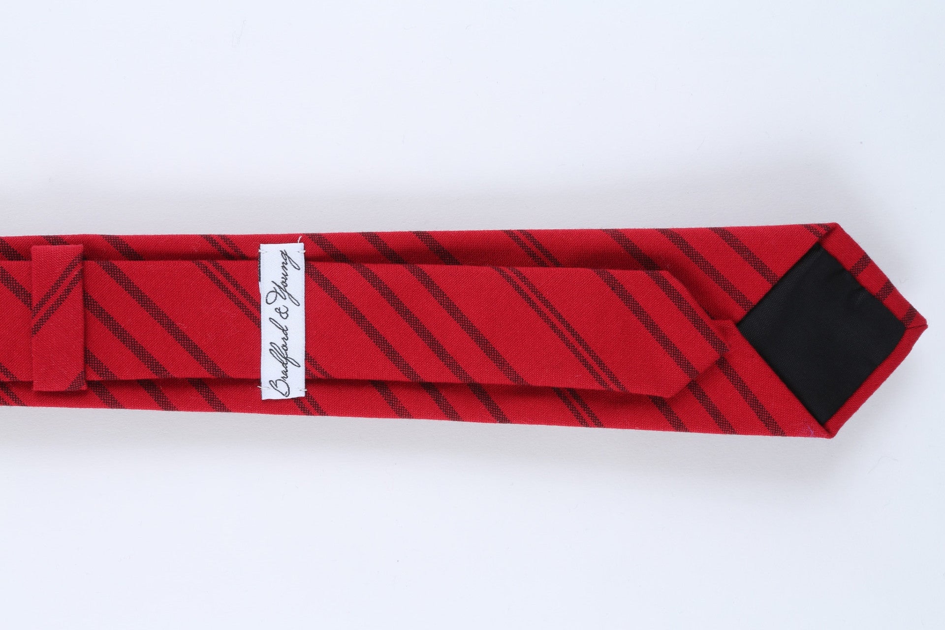 Red, Black Stripe Skinny Tie