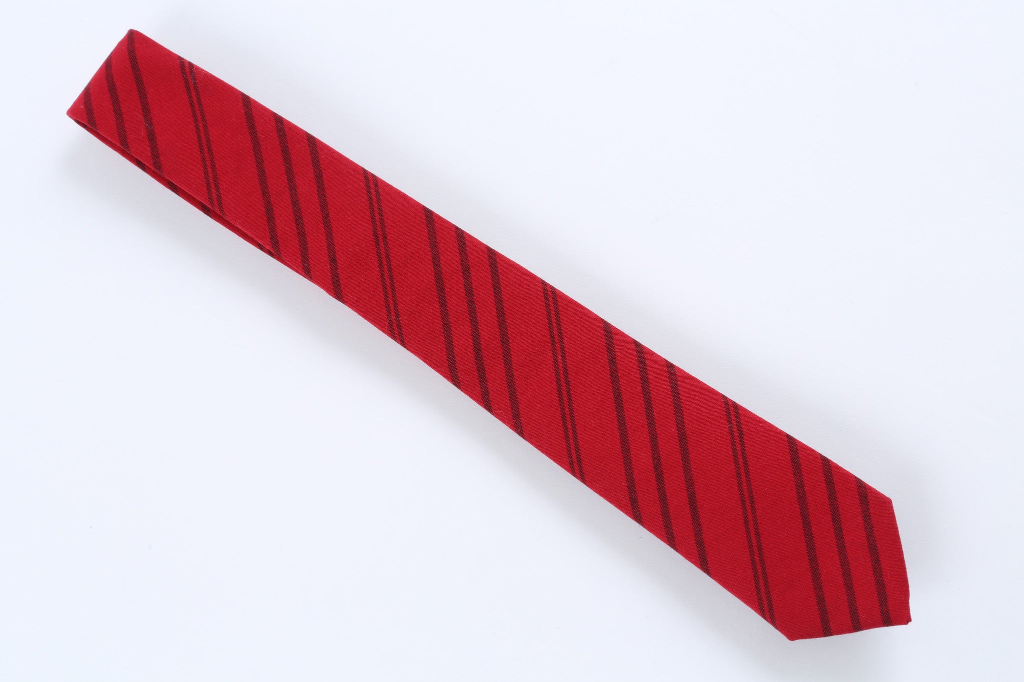 Red, Black Stripe Skinny Tie