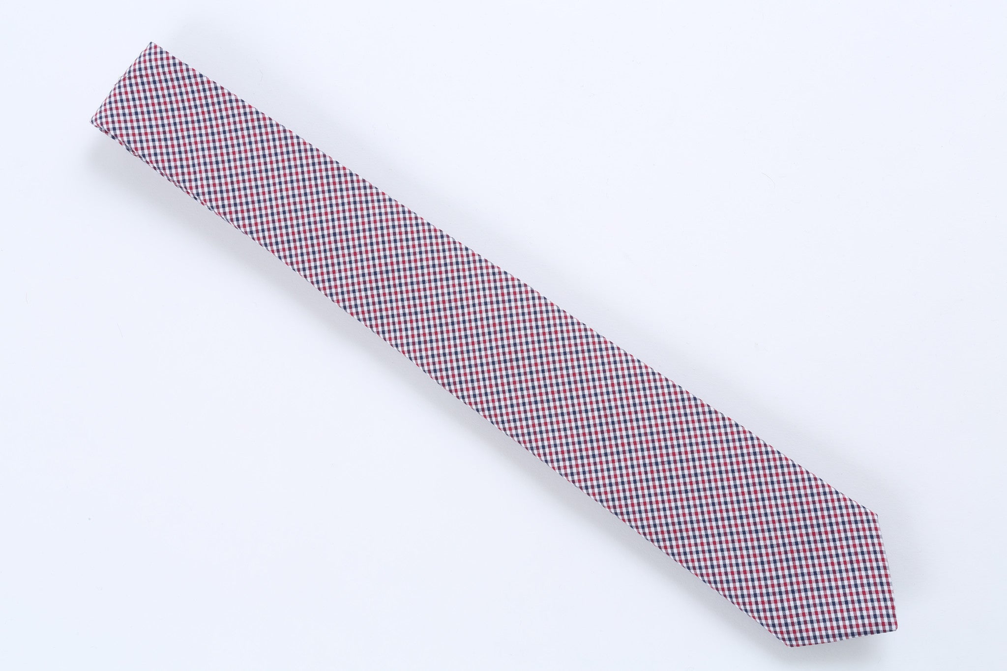 Red, White, and Blue Check Skinny Tie