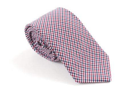 Red, White, and Blue Check Skinny Tie