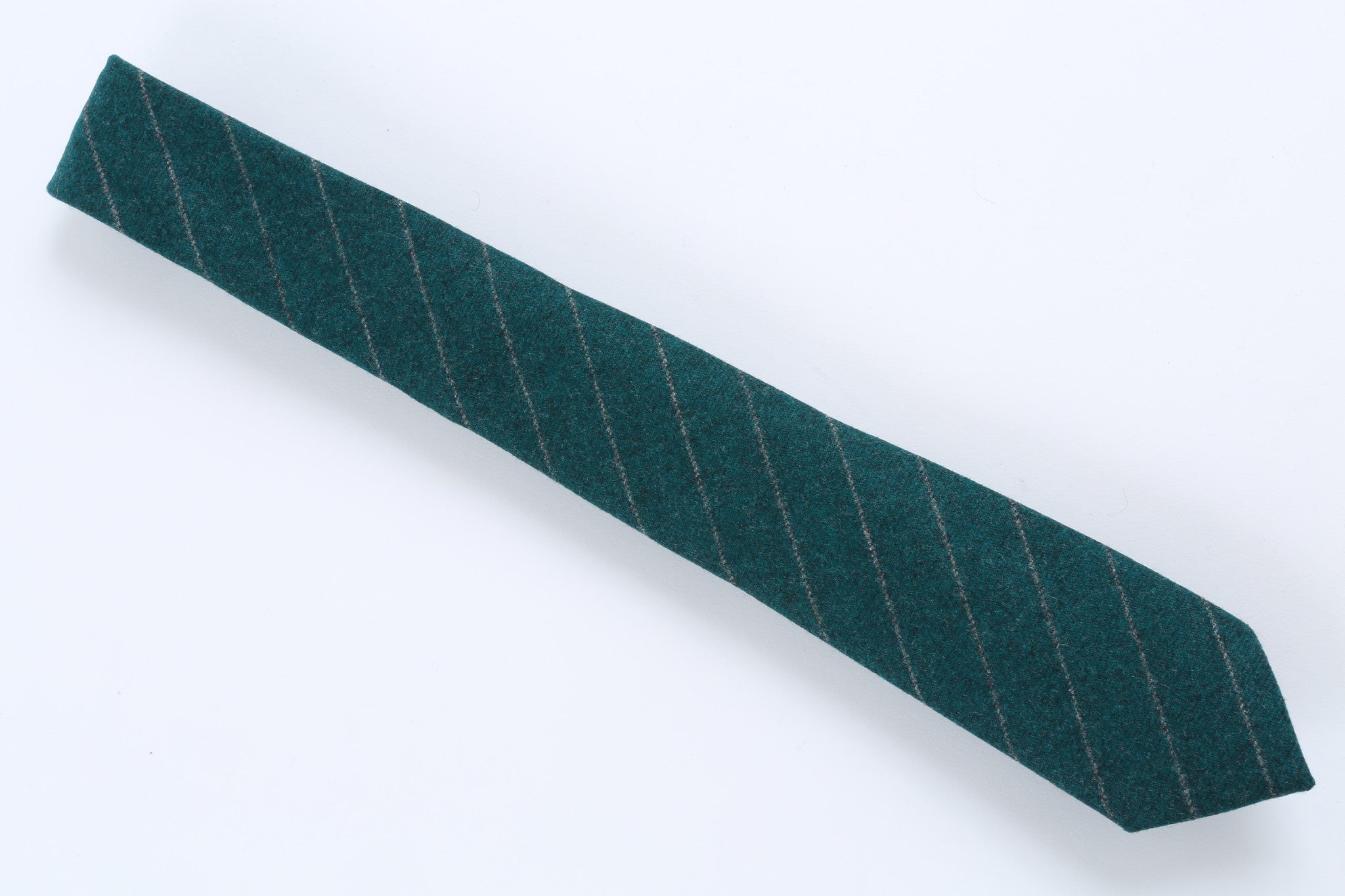Green Chalk Stripe Skinny Tie