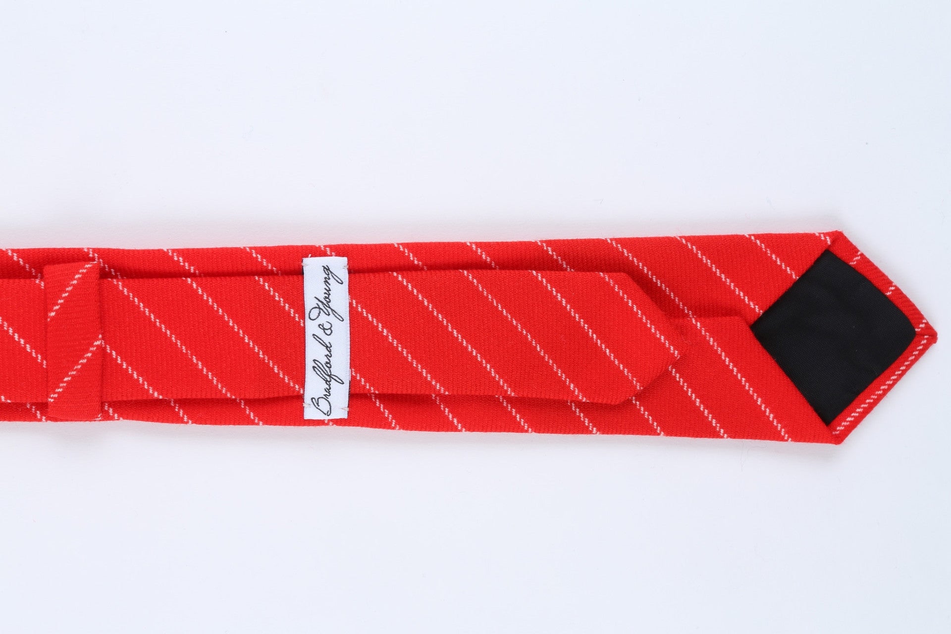 Red, White Stripe Skinny Tie