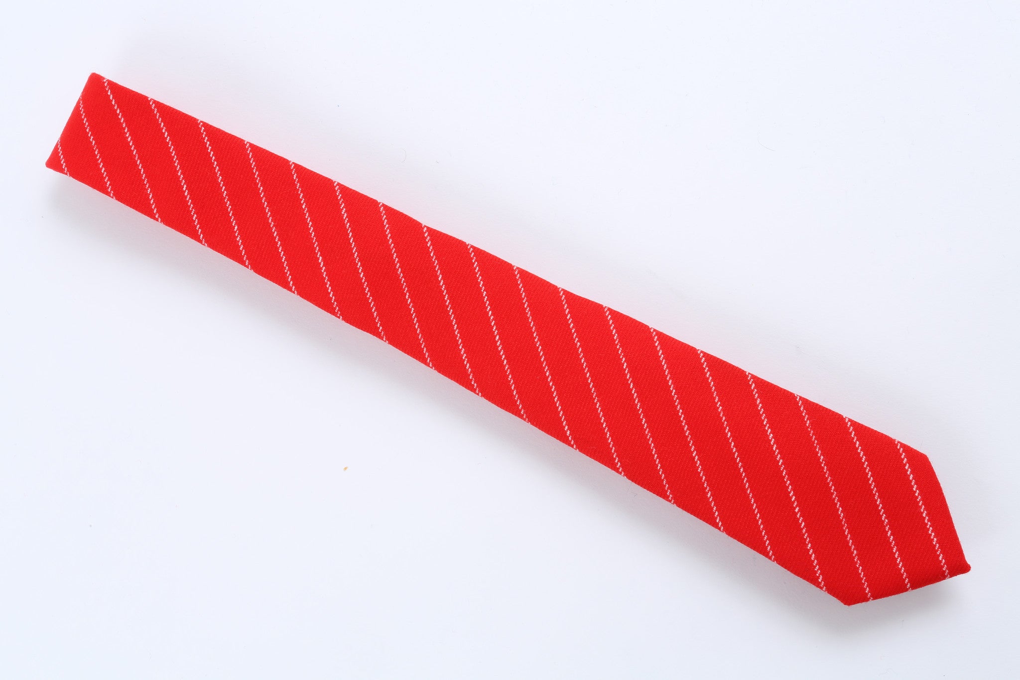 Red, White Stripe Skinny Tie