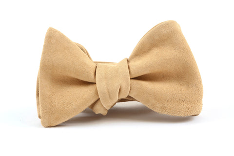 Tan Suede Bow Tie
